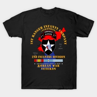 1st Ranger Inf Company - 2nd ID w Map w KOREA SVC X 300 T-Shirt